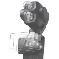 SJKUNNI HD Miếng dán bảo vệ màn hình Kính cường lực Chống cháy nổ Phim bảo vệ Siêu trong suốt Phim bảo vệ ống kính Cho DJI Osmo Pocket 4P Phụ kiện máy ảnh gimbal