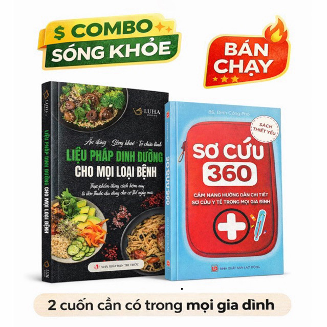 Sách - Combo 2 cuốn sống khoẻ: Liệu pháp dinh dưỡng + Sơ cứu 360