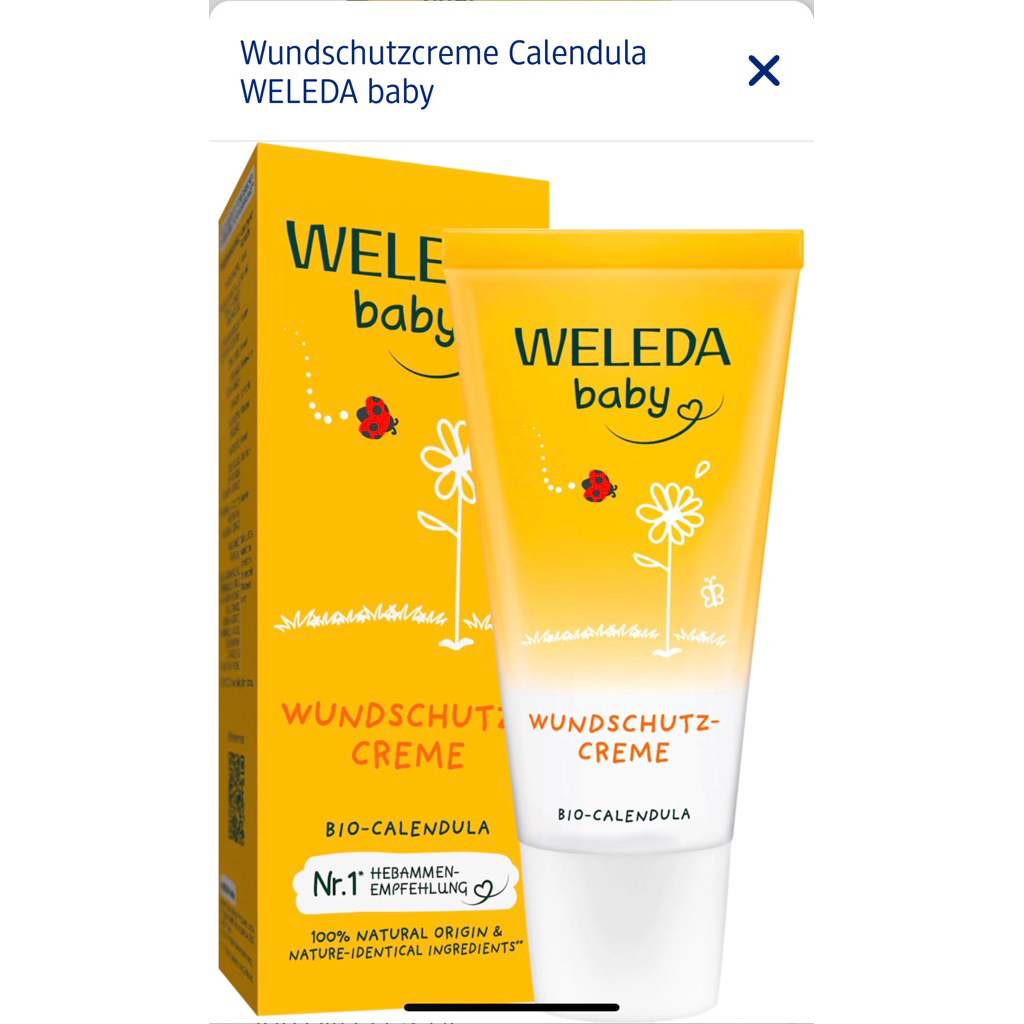 Kem chống hăm hữu cơ Weleda Baby Wundschutz Creme cao cấp bôi hăm rôm sảy Organic BIO - Hàng nội địa Đức
