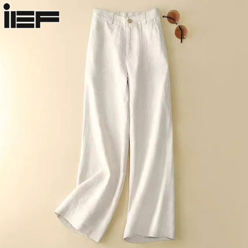  IEF GW Quần Dài Phụ nữ phiên bản Hàn Quốc quần ống rộng quần eo cao nữ 2024 mới rộng và thường nhật mỏng quần dài phụ nữ quần dài quần xuông thủy triều🎈quần jean nữThời Trang - Deal hè cực cháyquần ống suông nữquần ống rộng 