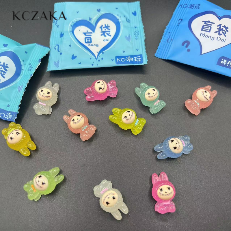 KCZAKA Labubu dễ thương nhân vật hoạt hình búp bê động vật tự làm quà tặng vui nhộn cho trẻ em