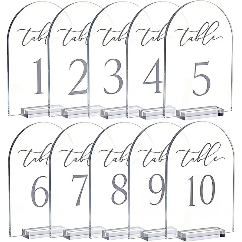 【Latest model】 Clear Arch Table Numbers for Wedding,7 X5 in Arched Acrylic Table Numbers 1-10 with Stands for Anniversary,Party Wedding ราคา 851 บาท*ส่งฟรี