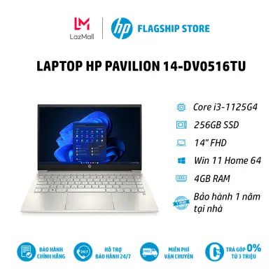 [Voucher 1.5 triệu][Trả góp]Laptop HP Pavilion 14-dv0516TU,Core i3-1125G4,4GB RAM,256GB SSD,Intel Graphics,14