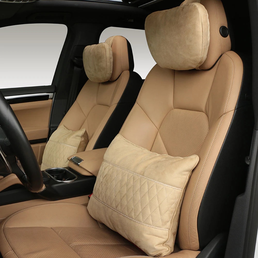 Tựa đầu xe hơi da lộn MAYBACH S-Class Thiết kế siêu mềm ghế xe hơi đệm nghỉ ngơi tựa đầu xe Gối cổ cho Mercedes Benz tựa đầu
