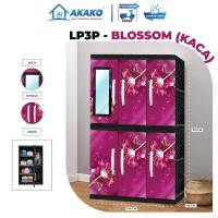 AKAKO - LEMARI PAKAIAN LEMARI PLASTIK 3 PINTU LEMARI JUMBO MOTIF VIP BLOSSOM  - Kode : LP3P VIP BLOSSOM