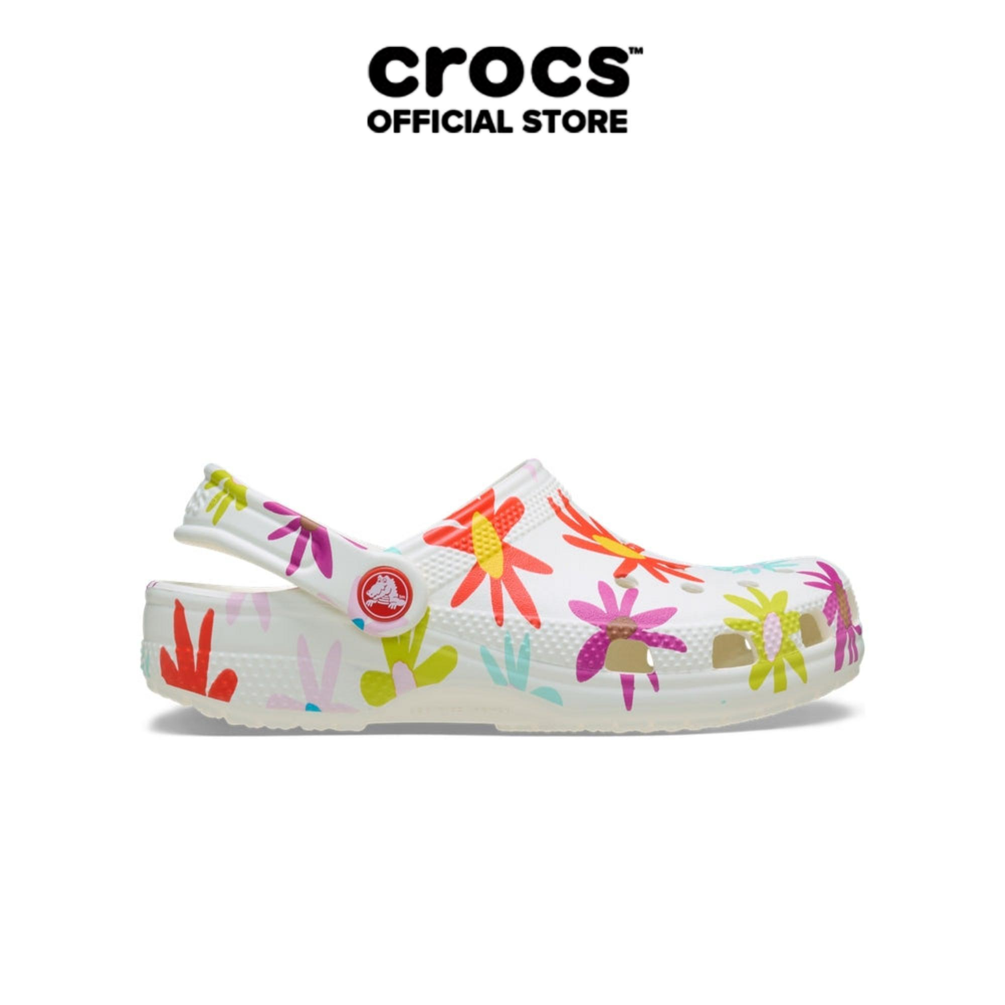 Giày Clog Trẻ Em Crocs Toddler Classic Crafted Daisy - Chalk - 211584-0WV