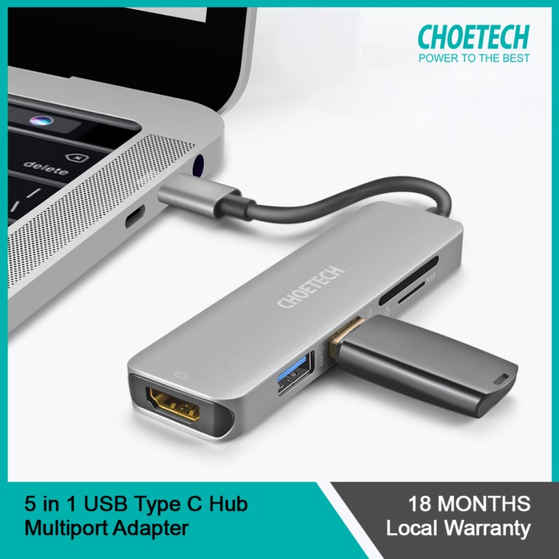CHOETECH 5 in 1 USB Type C Hub Multiport Adapter