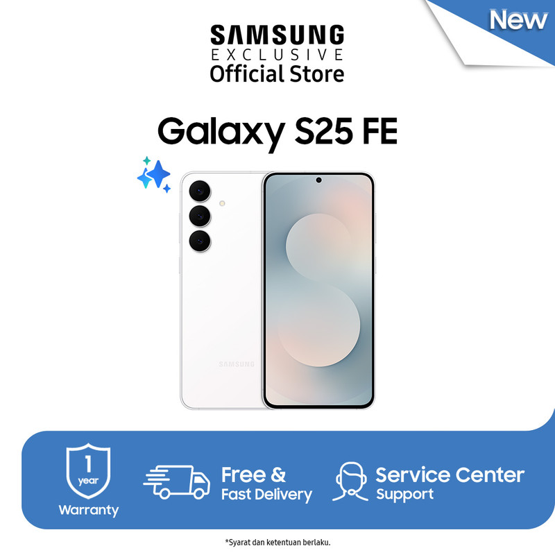 Samsung Galaxy S25 Fe 8/128Gb - White | Ai Smartphone | Galaxy Ai | 4900 Mah Harga 8,999,000 rupiah*Gratis Ongkir