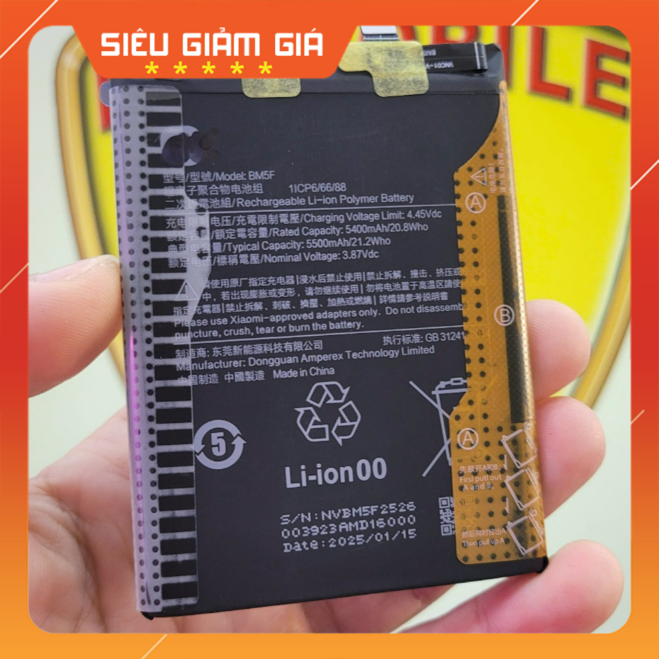 Pin ZIN XM Model BM5F Dùng Cho Redmi K50 (bảo hành 3 tháng)