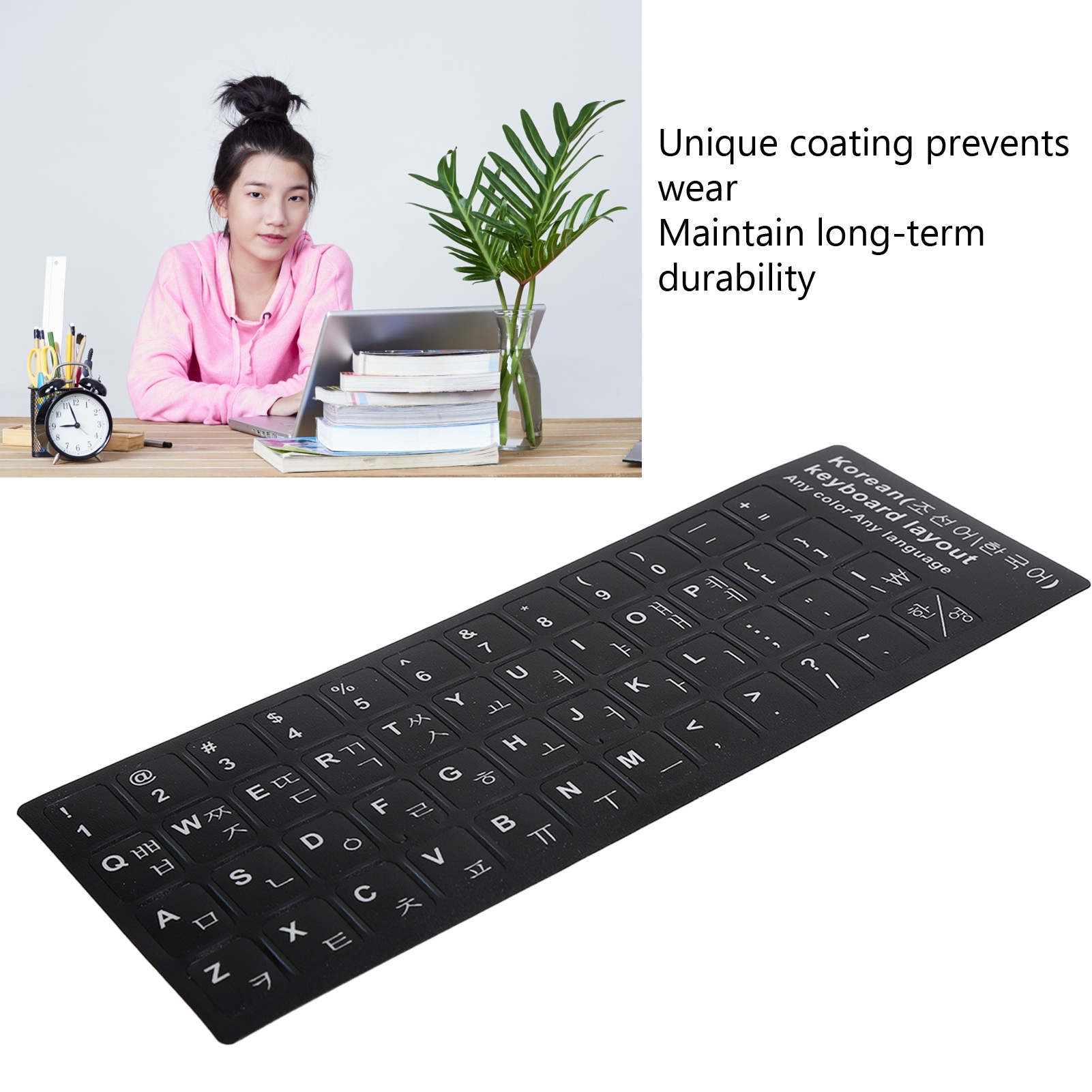 Nhãn dán bàn phím đề can Bàn phím nền đen PVC cho máy tính xách tay 10 ‑ 17 inch cho Máy tính để bàn cho máy tính xách tay