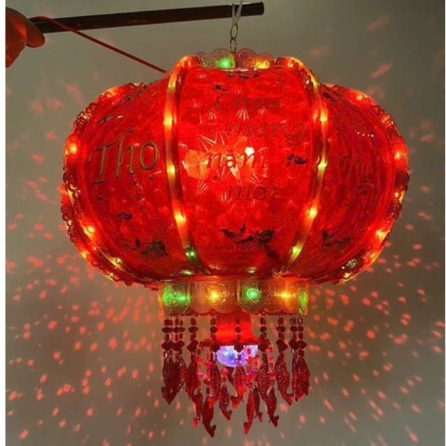 Đèn Lồng Cắm Điện Chữ Việt Nam Xoay 360 Trang Trí Tết .Cầu Lồng Led 3D Tự Xoay Hàng Loại 1