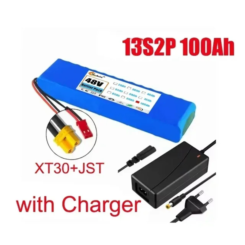 13s2p 48V batttery 100000mAh 100Ah Lithium-pin Ion gói với 250W 350W 500W 750W 1000W BMS và một pin 