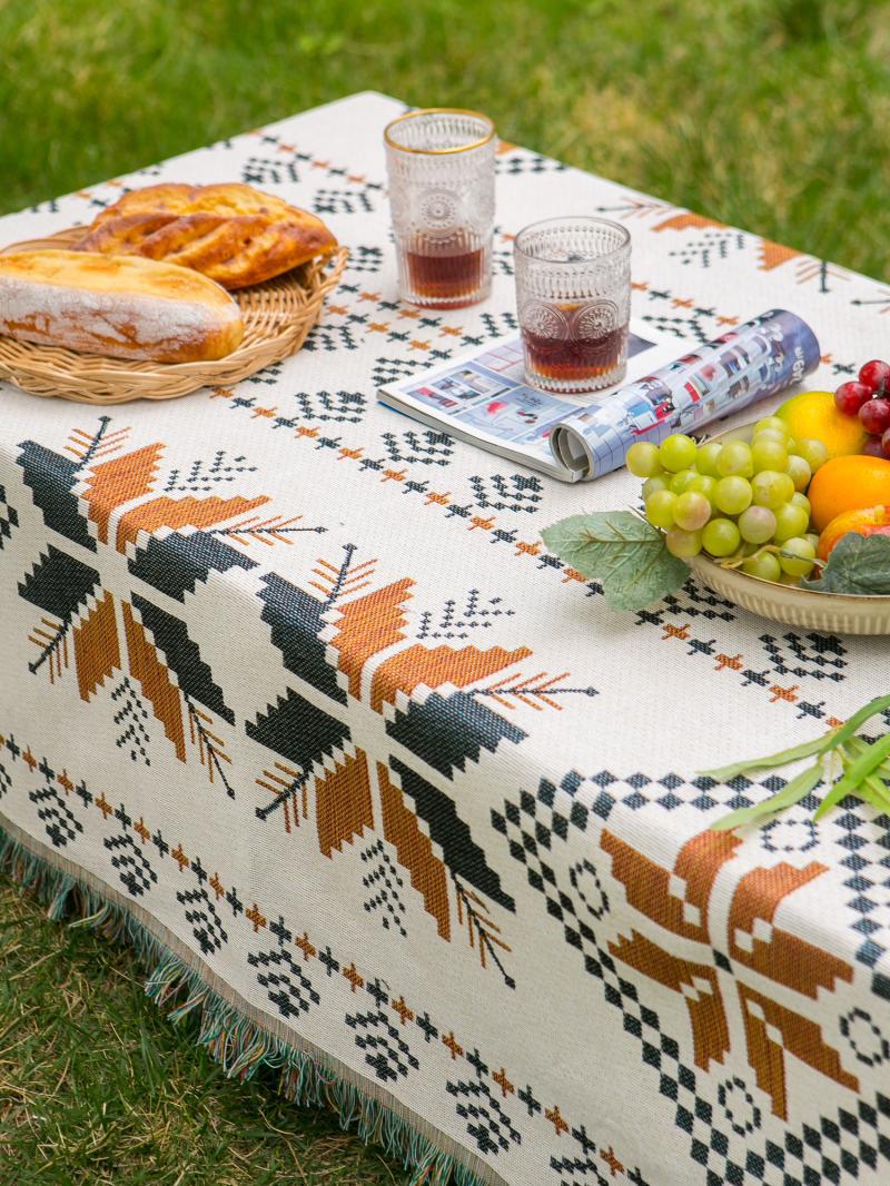 libo11 KI9Sins Wind Ethnic Bohemian Outdoor Cloth Multifunctional Tea Table Picnic Mat Tent Camping Table Cloths & Runners