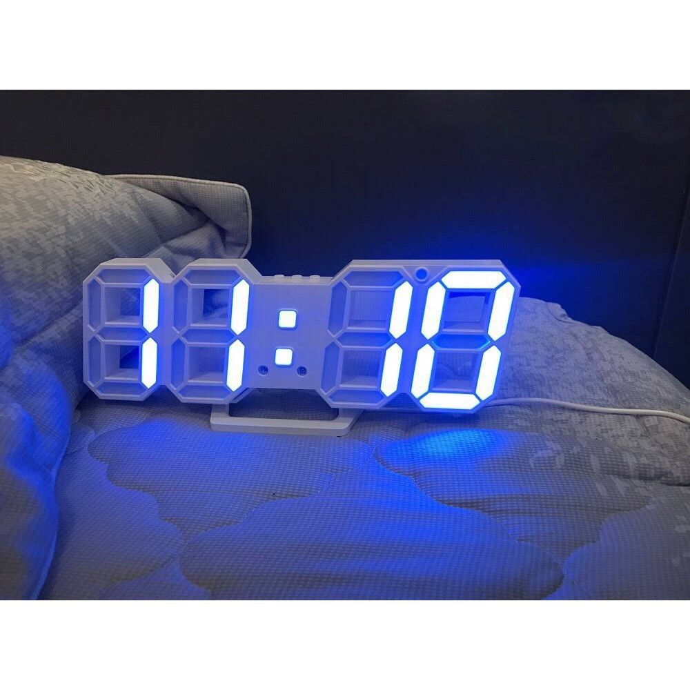 [ 4 Màu Led ] Đồng hồ LED 3D Smart Clock treo tường để bàn. Có báo thức nhiệt dộ..