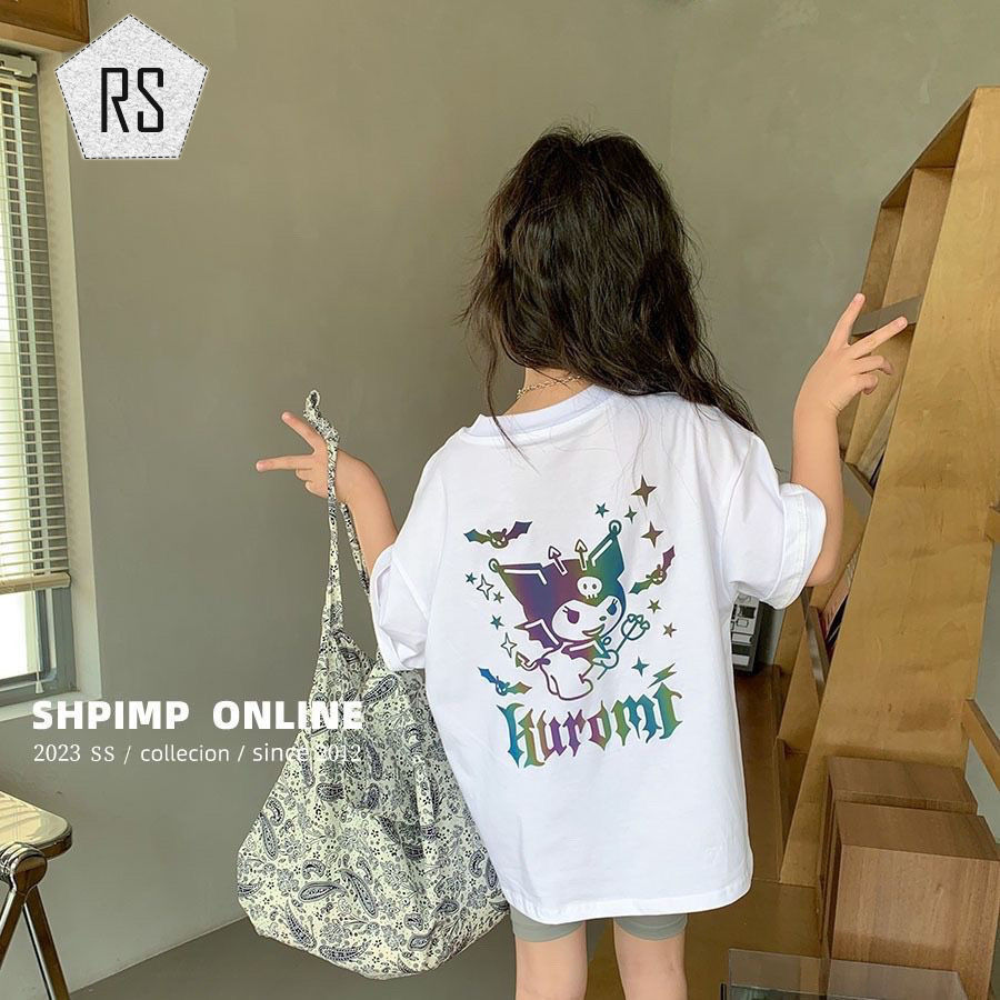 REALSELF เสื้อผ้าเด็กผญ เสื้อยืดเด็กผญ การออกแบบตัวอักษรอย่างมีสไตล์ เสื้อเชิ้ตแขนสั้นผ้าฝ้ายทรงหลวมลำลองสำหรับเด็กผู้หญิง ราคา 140 บาท*ส่งฟรี