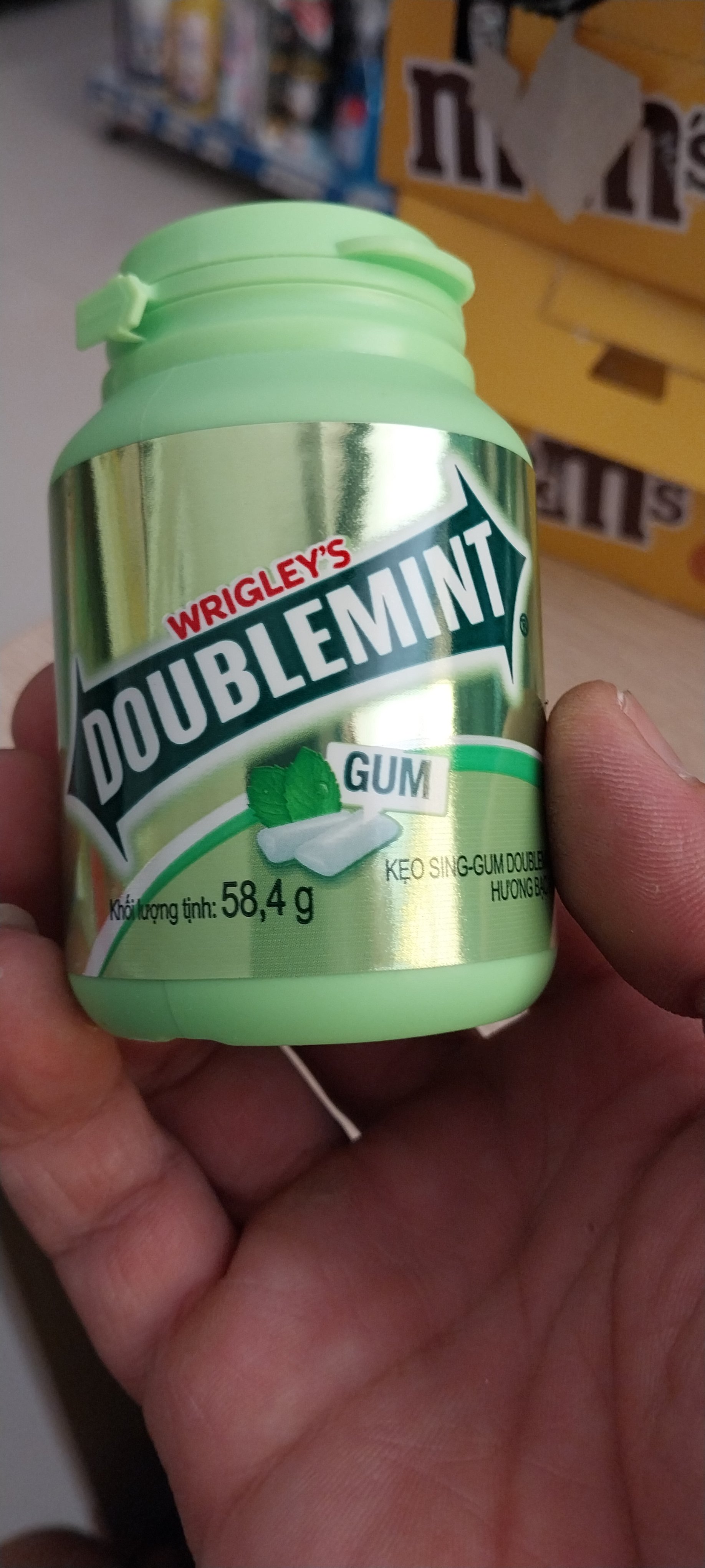 Doublemint gum 58g Kẹo sing-gum Wrigley hương bạc hà hũ 58.4g