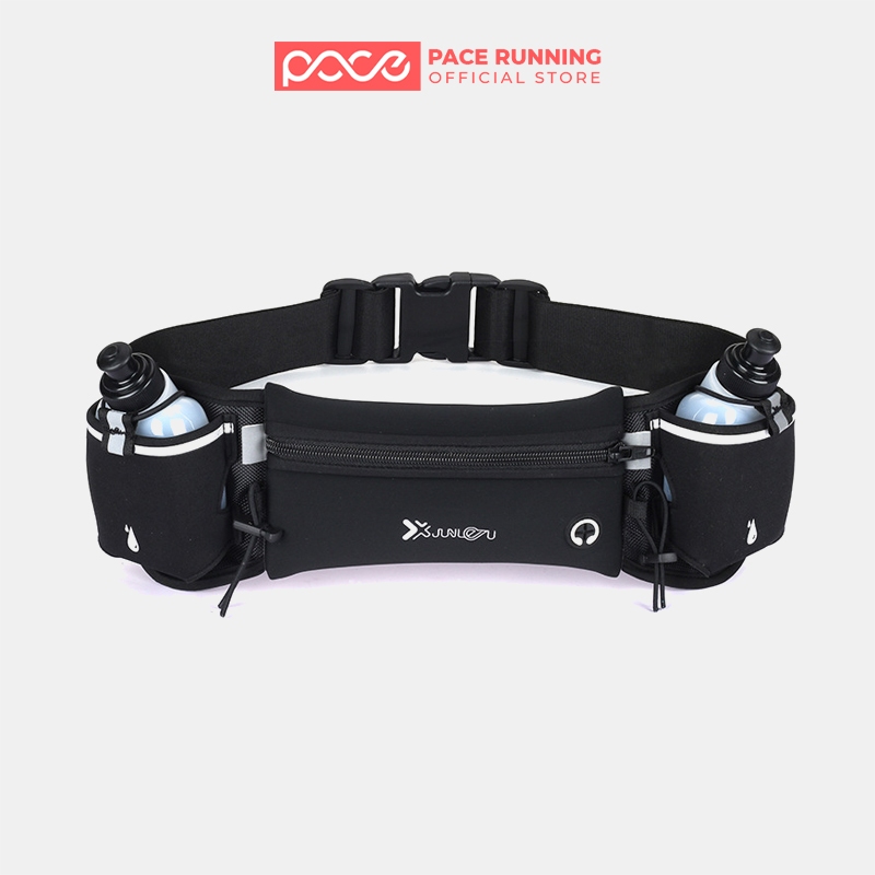 Đai chạy bộ túi đeo bụng PACE RUNNING đựng 2 bình nước điện thoại chạy bộ, chạy trail, leo núi thể thao