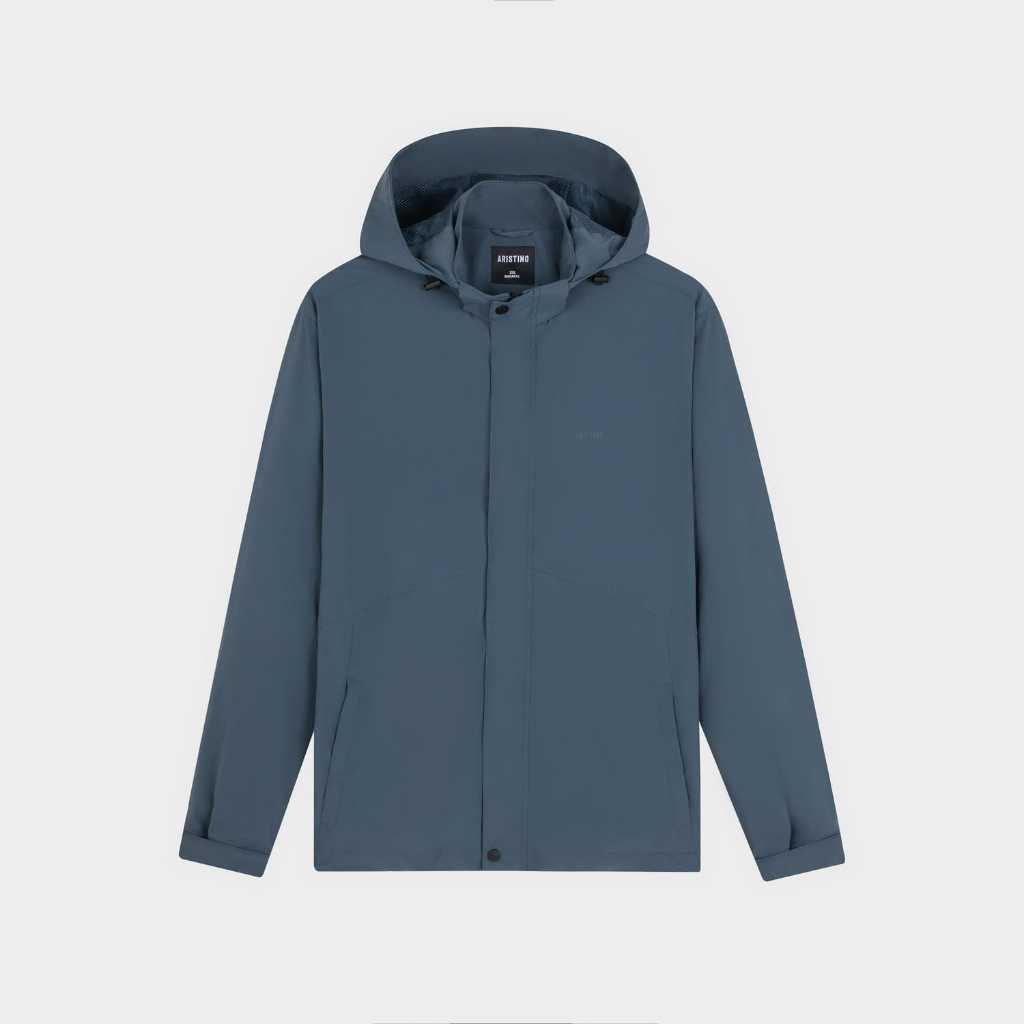 [ONLY ONLINE] Áo Khoác Gió Thể Thao 2 Lớp Nam Xám Aristino Regular Fit AJK003EDP01