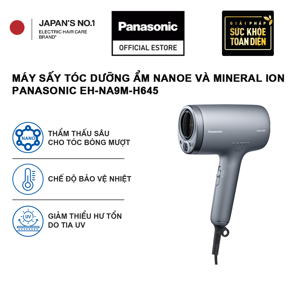 [Độc quyền Online]Máy sấy tóc dương ẩm nanoe và mineral Ion Panasonic  EH-NA9M mái tóc khỏe và đẹp hơn -  chống lại tia UV.