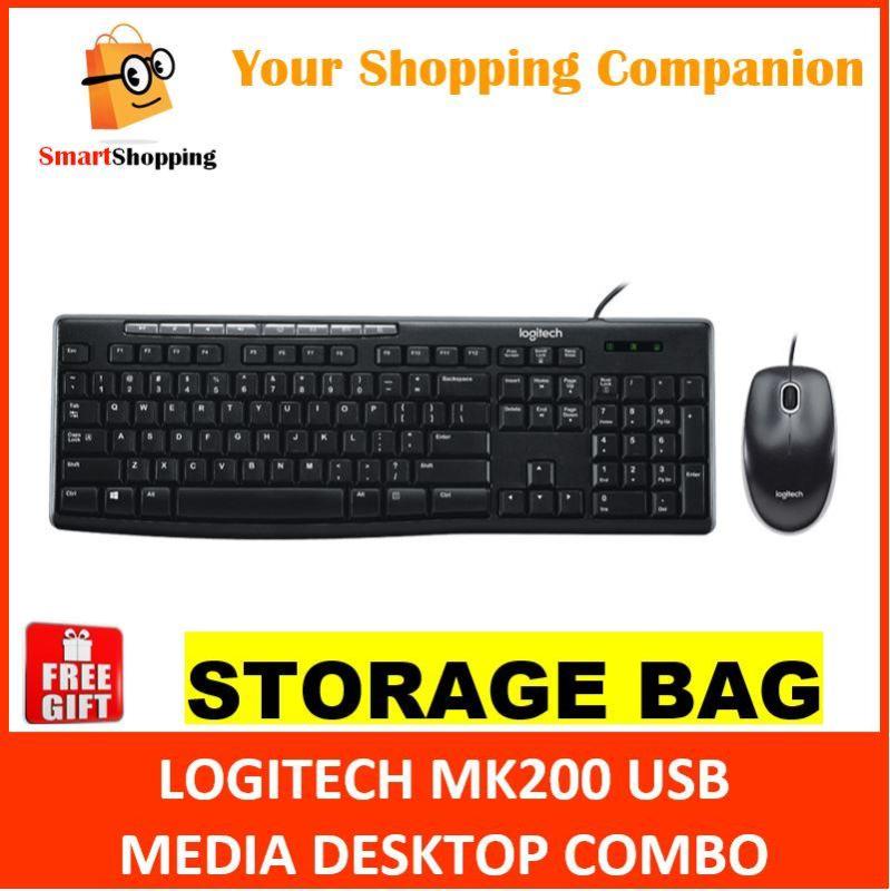 Logitech MK200 USB Multi Media Wired Combo Keyboard Mouse SG Warranty 920-002693 Singapore