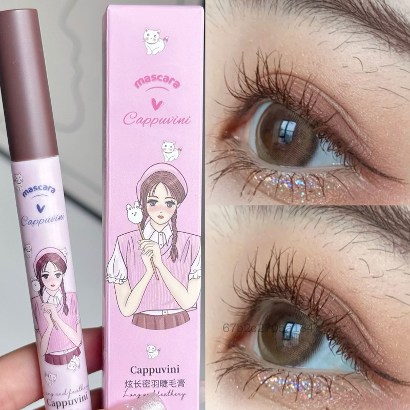Cappuvin Gorgeous Dancing Feather Coloured Eyelash Primer, Curl Lengthening Makeup Mascara GClub-VN