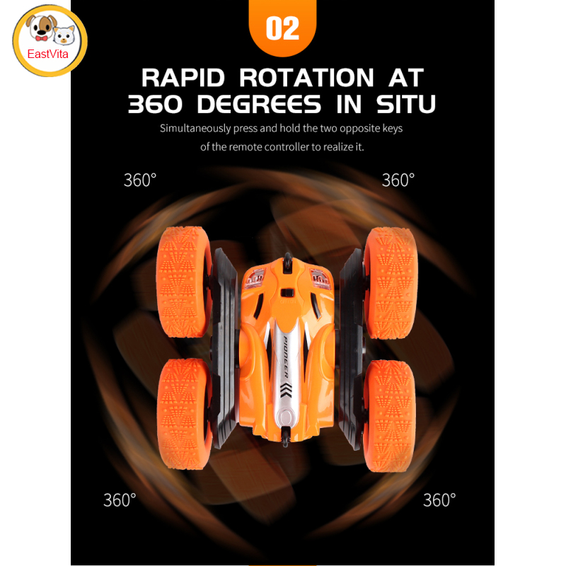 2.4ghz Remote Control Car Double Sided Tumbling 360 Degree Rotating Stunt