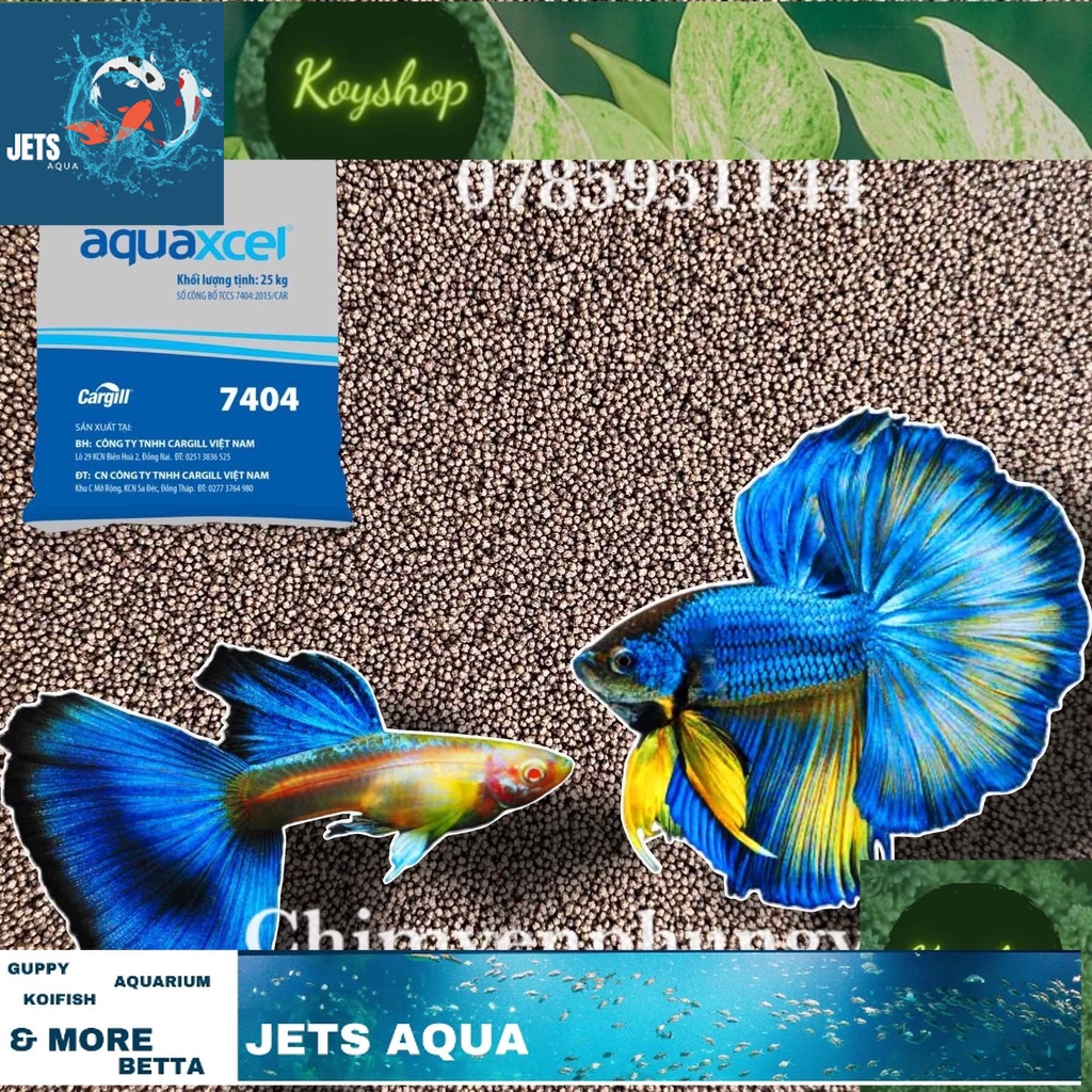 2kg Cám cá Cargill 7404S 0,5mm viên nổi làm thức ăn cá vàng, bảy màu, betta, ranchu... Cám Mỹ giá Việt