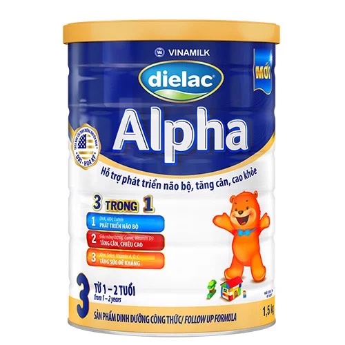 Date T10 24 Sữa bột Dielac Alpha 3 - lon 1,5kg cho trẻ từ 1 - 2 tuổi
