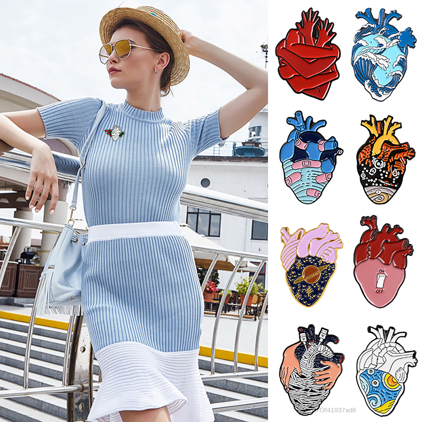 Anatomical Heart Enamel Pins Organ Heart Brooches Bag Clothes Lapel Pin for Doctor and Nurse Lapel Pin TF-Ais-VN