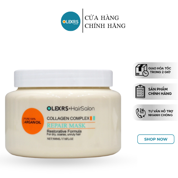 Kem ủ tóc phục hồi siêu mượt Olexrs Hair Salon Repair Mask 500ML