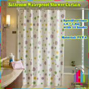 Homehub Cartoon Waterproof Shower Curtain with 12 Hooks