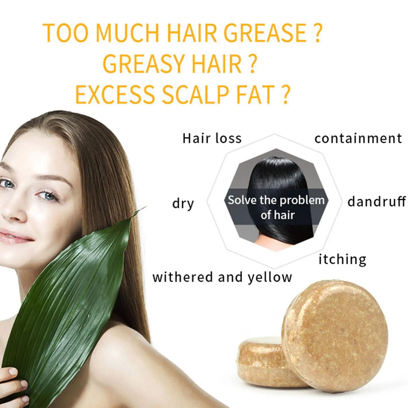 HFBVB 5PCS New Upgrade Ginger Hair Regrowth Shampoo Bar, Promotes Ginger Handmade Hair Shampoo Soap RBGBF