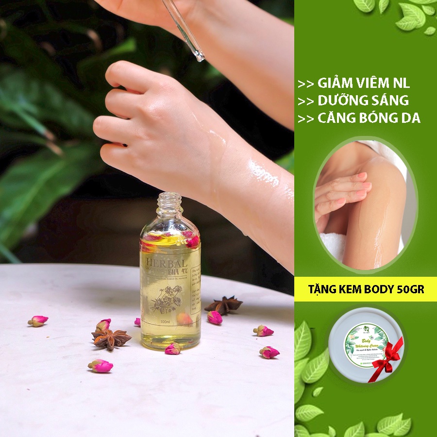 Body oil - bha 4% dưỡng ẩm, sáng bóng da