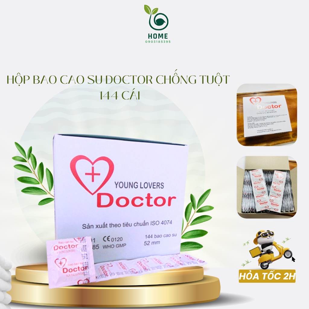 Bao cao su Doctor khách sạn nhà nghỉ homestay nhiều gel mỏng hộp 144 cái - Home ddsk