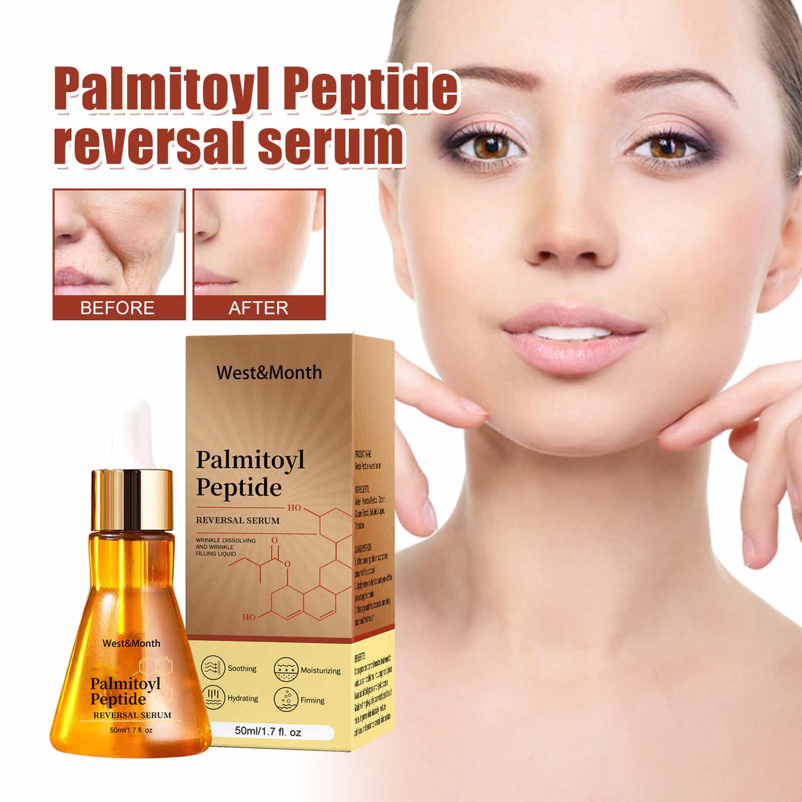 Tàu Palmitoyl Peptide Chống-Lão Hóa Tinh Chất Làm Sáng tông da Làm Sáng Fine Line Tàn Nhang Serum phục hồi Thu Nhỏ Lỗ Chân Lông nâng làm săn chắc Mặt Chống-Nhăn Tinh Chất Da sản phẩm chăm sóc Serum Có Chứa Hữu Cơ