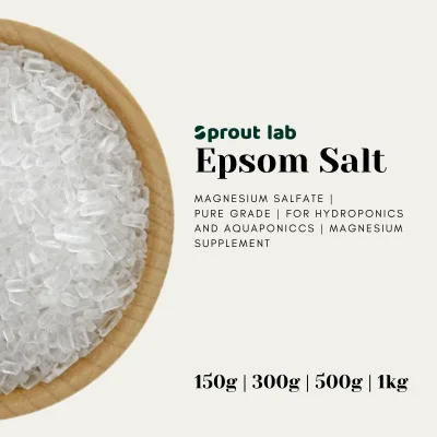 Sprout lab | Epsom Salt Pure Grade Magnesium Sulfate (150g/300g/500g/1kg) | For gardening, hydroponics, aquaponics, bathing