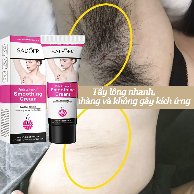 Kem tẩy lông nách SADOER cho da nhạy cảm 100% không đau 50g Hair removal cream 50g