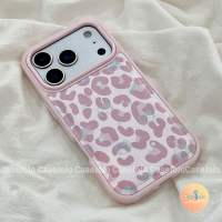 เคสหนังลายจุด ลายเสือดาวง สำหรับ iPhone 17 14 16 Plus 12 Pro 13 X/Xr/Xs/Xs Max 15 Pro Max 11 เรียบง่าย สีชมพู สไตล์ไอจี