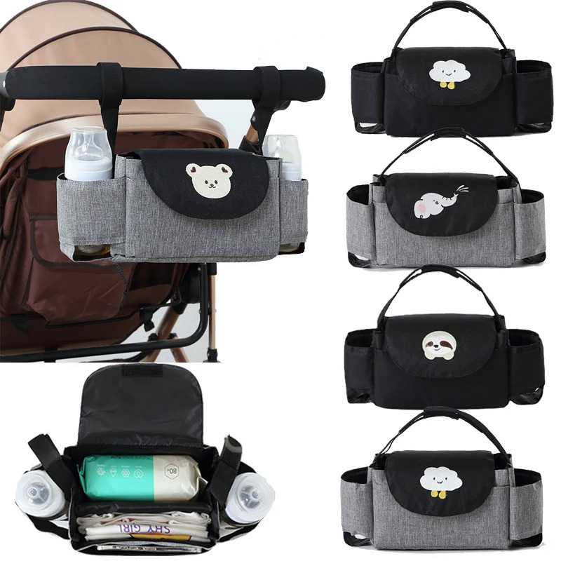 Tã Túi Phim hoạt hình xe đẩy em bé tổ chức tã tã Túi vận chuyển Buggy Xe đẩy Giỏ móc phụ kiện xe đẩy