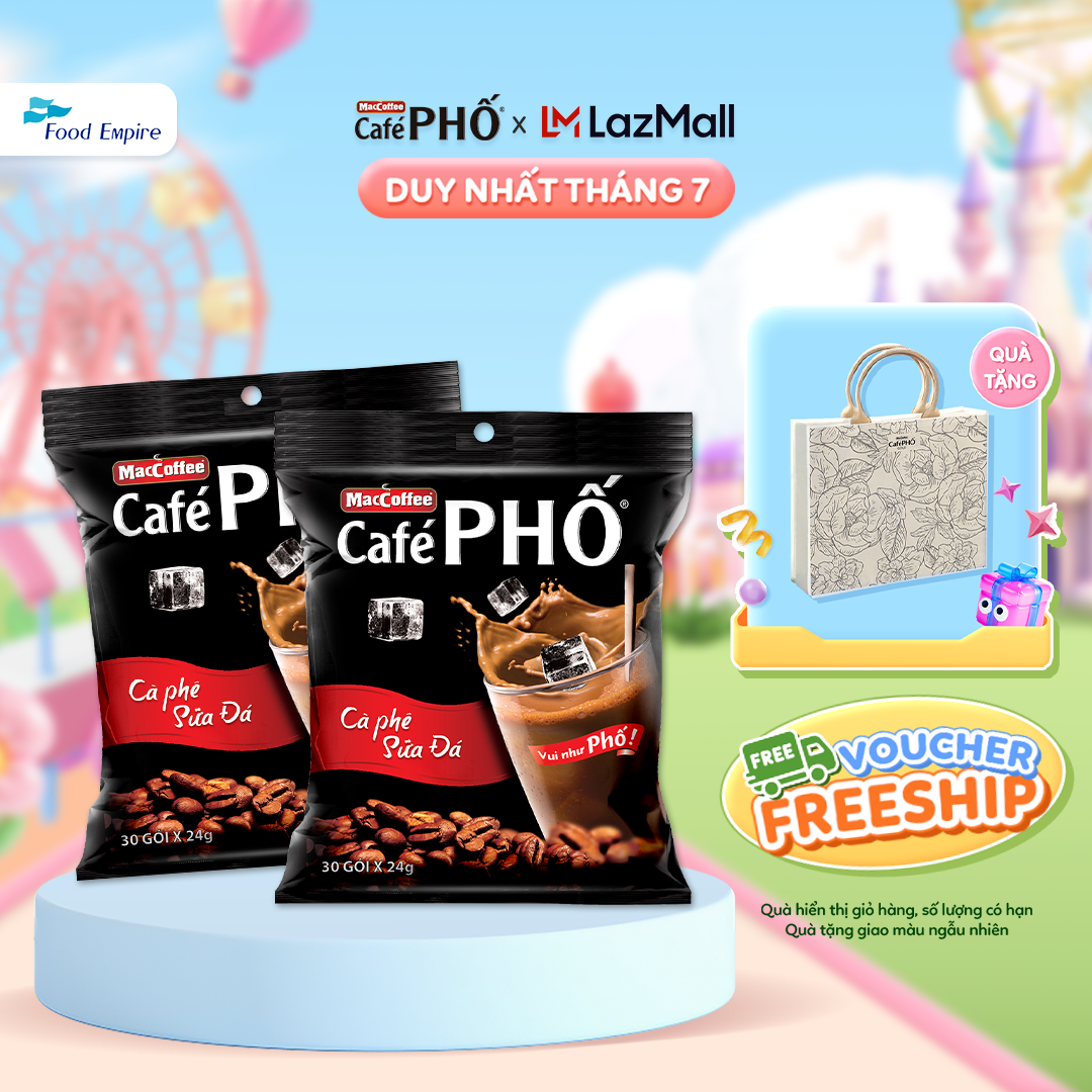 Combo 2 Túi Cà phê Phố Sữa Đá - Maccoffee (túi 30 gói x 24g)