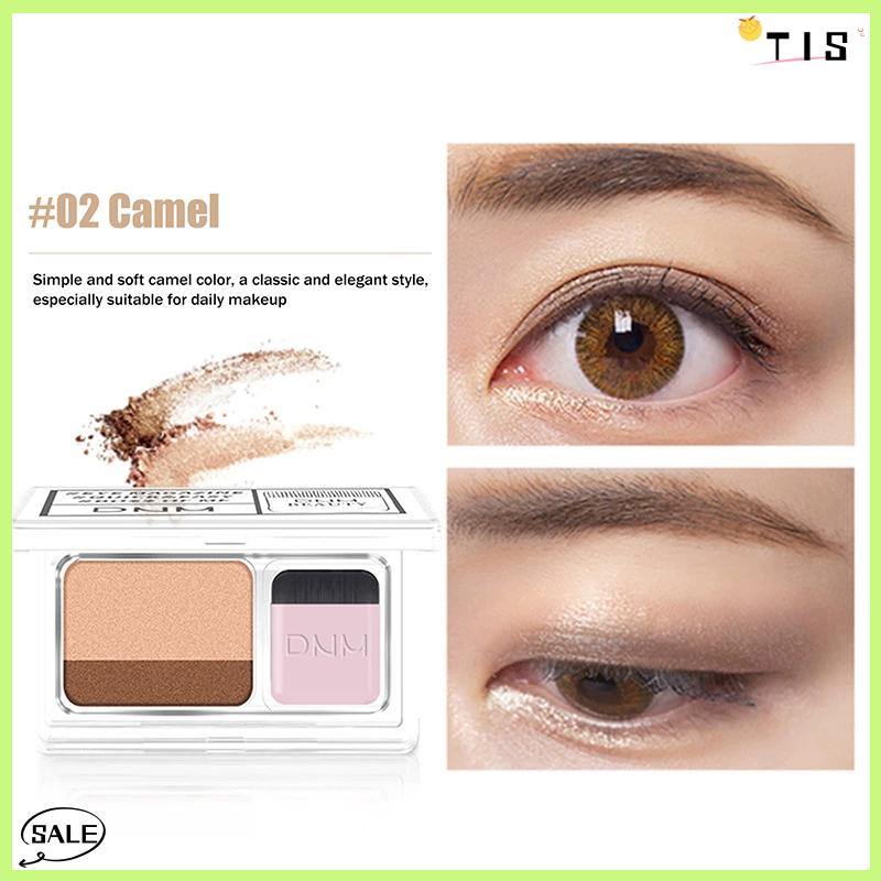 Follow Get New【TIS】 Bóng Mắt Hai Màu mờ đôi hộp nhỏ bóng mắt lười dễ dàng mang theo khay phấn mắt mỹ phẩm chuyên nghiệp cho phụ nữ - 2
