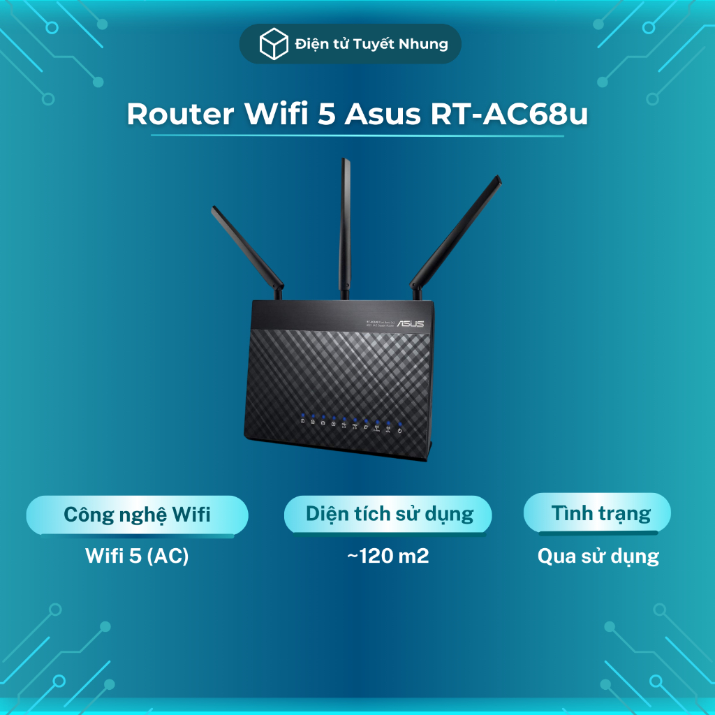Router Asus RT-AC68u 2 Băng Tần, Chạy Express VPN, Qua Sử Dụng - Router Wifi BH Lỗi 1-1 3 Tháng