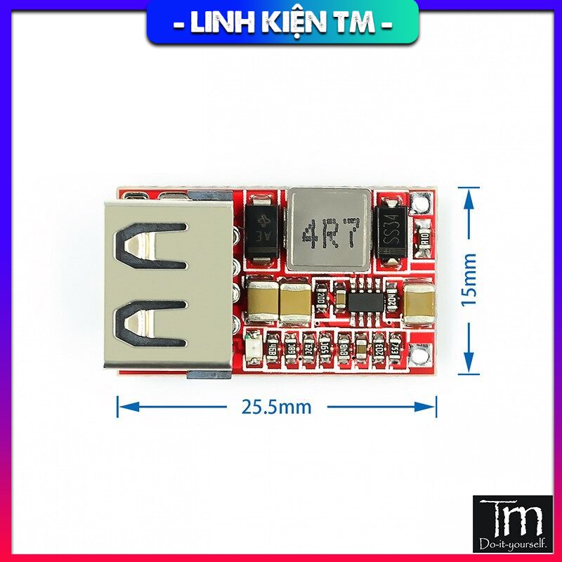 Mạch hạ áp usb 5v3a mini đầu vào 9-24v