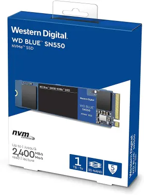 Western Digital WD BLUE SN550 500GB/1TB/2TB NVMe M.2 SSD PCIe Gen3x4 - Works with PC and Laptop