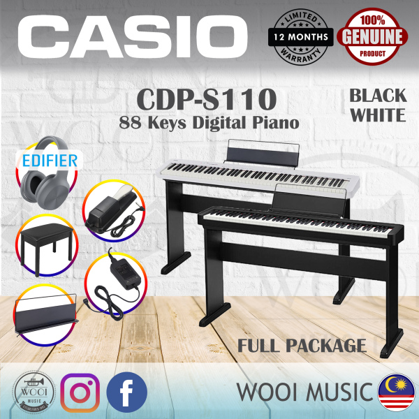 Casio CDP-S110 88 Keys Digital Piano with Edifier W600BT (Full Package/Portable Package) CDPS110 - Black, White Malaysia