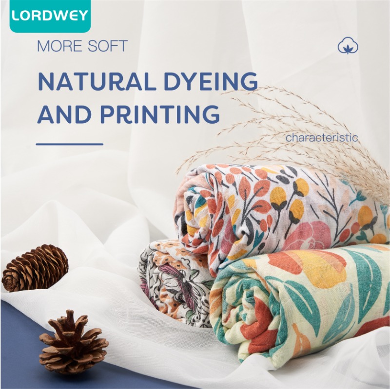 LORDWEY 70% Bamboo+ 30% Cotton Baby Swaddle Wraps Cotton Baby Muslin Swaddle Blankets Newborn Big Diaper Bamboo Muslin Quilt ราคา 255 บาท*ส่งฟรี