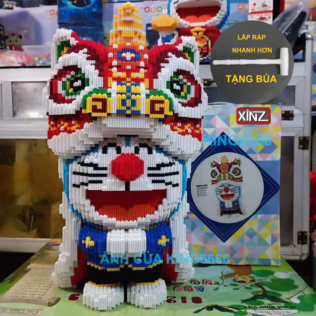 Xếp hình doremon kỳ lân xinz 53cm 58cm Đồ chơi xếp hình lắp ráp đô rê mon nanoblock nano block cho bé