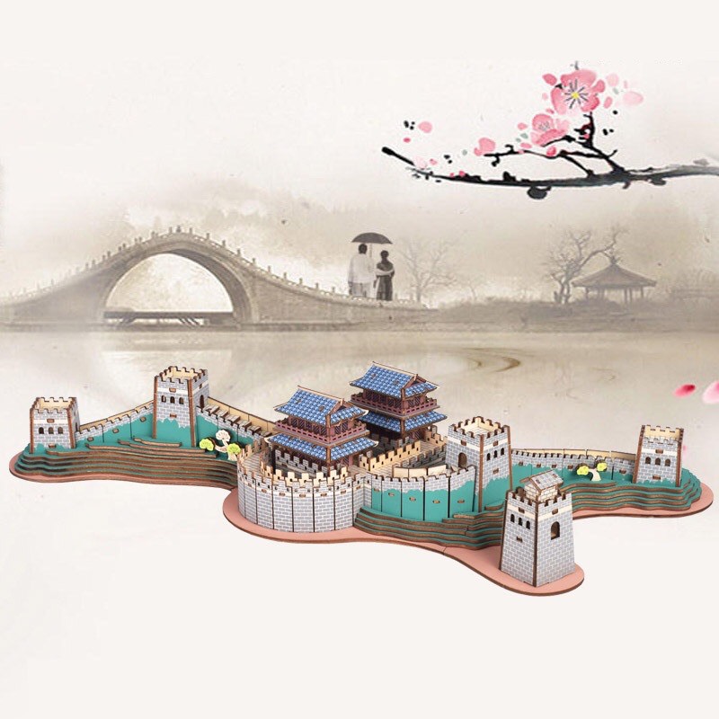 Đồ chơi lắp ráp 3D gỗ - Mô hình Vạn Lý Trường Thành The Great Wall cắt