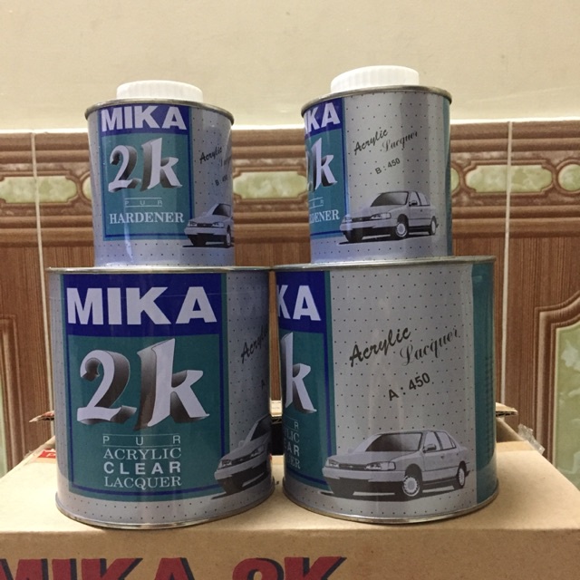 Bóng 2k MIKA 450, sơn bóng cao cấp dòng Mika. sơn xe các loại (1Lit/bộ)