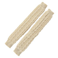 1 Pair Women Arm Warmer Thumbhole Elbow Length Stretchy Knitted Arm Sleeves Keep Warm Solid Color Fingerless Arm Gloves Woolen Yarn Gloves Women Accessories